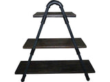 Charleston Industrial Vintage  32-inch Decorative 3-shelf Display Pipe Bookcase  Metal And Reclaimed/aged Wood Finish