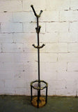 San Antonio Industrial Vintage  3-tier Pipe Coat Rack With Umbrella Holder & Six Hooks  Metal And Reclaimed/aged Wood Finish