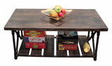 Houston Industrial Vintage  Rectangle Pipe Coffee Table  Metal With Reclaimed/aged Wood Finish