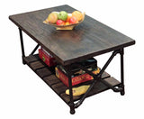 Houston Industrial Vintage  Rectangle Pipe Coffee Table  Metal With Reclaimed/aged Wood Finish