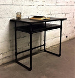 Berkeley Industrial Vintage  Home Office Pipe Desk With Lower Shelf  Metal With Reclaimed Aged/ Wood Finish