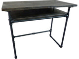 Berkeley Industrial Vintage  Home Office Pipe Desk With Lower Shelf  Metal With Reclaimed Aged/ Wood Finish
