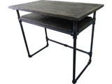 Berkeley Industrial Vintage  Home Office Pipe Desk With Lower Shelf  Metal With Reclaimed Aged/ Wood Finish