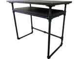 Berkeley Industrial Vintage  Home Office Pipe Desk With Lower Shelf  Metal With Reclaimed Aged/ Wood Finish