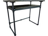 Berkeley Industrial Vintage  Home Office Pipe Desk With Lower Shelf  Metal With Reclaimed Aged/ Wood Finish