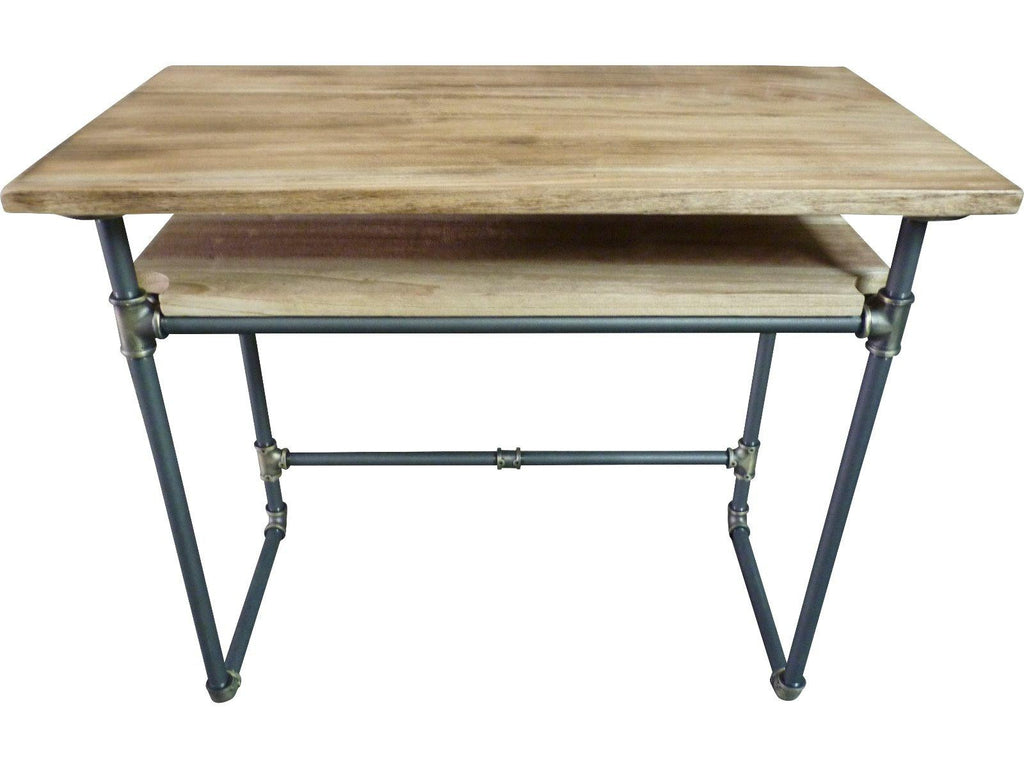Berkeley Industrial Vintage  Home Office Pipe Desk With Lower Shelf  Metal With Reclaimed Aged/ Wood Finish