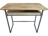 Berkeley Industrial Vintage  Home Office Pipe Desk With Lower Shelf  Metal With Reclaimed Aged/ Wood Finish