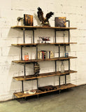 Eugene Industrial Vintage  64-inch Large Storage 5-shelf Pipe Bookcase  Metal And Reclaimed/aged Wood Finish