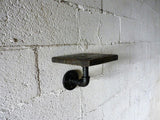 Ames Industrial Vintage  8-inch Decorative Single Wall Mounted Pipe Shelf  Metal And Reclaimed-aged Wood Finish