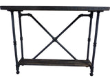 Houston Industrial Vintage  2-tier Pipe Console/sofa Hall Table  Metal And Reclaimed/aged Finished Wood