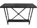 Houston Industrial Vintage  2-tier Pipe Console/sofa Hall Table  Metal And Reclaimed/aged Finished Wood