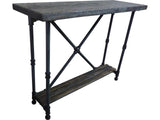 Houston Industrial Vintage  2-tier Pipe Console/sofa Hall Table  Metal And Reclaimed/aged Finished Wood