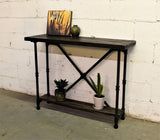Houston Industrial Vintage  2-tier Pipe Console/sofa Hall Table  Metal And Reclaimed/aged Finished Wood
