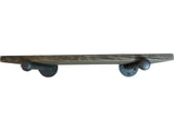 Somerville Industrial Vintage  24-inch Decorative Wall Mounted Single Pipe Shelf-metal With Reclaimed/aged Wood Finish