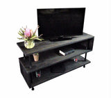 Tuscan Modern Industrial  Tv Stand Living Room Rec Room Office  Metal With Reclaimed-aged Wood Finish