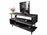 Tuscan Modern Industrial  Tv Stand Living Room Rec Room Office  Metal With Reclaimed-aged Wood Finish